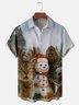 Moisture Wicking Fun Christmas Cat Selfie Bigfoot Alien Snowman Chest Pocket Hawaiian Shirt