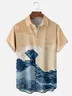 Moisture-wicking The Great Wave Circuit Board Chest Pocket Casual Shirt