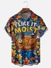 Moisture Wicking Thanksgiving Fun Turkey Chest Pocket Hawaiian Shirt