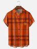Moisture-wicking Thanksgiving Plaid Turkey Chest Pocket Casual Shirt