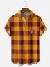 Moisture-wicking Thanksgiving Turkey Plaid Chest Pocket Casual Shirt