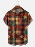 Moisture-wicking Thanksgiving Plaid Maple Chest Pocket Casual Shirt