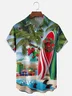 Moisture Wicking Christmas Merry Christmas Beach Vacation Coconut Tree Surfboard Chest Bag Hawaiian Shirt