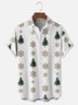 Moisture-wicking Christmas Tree Snowflake Chest Pocket Casual Shirt