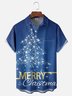 Moisture Wicking Artistic Christmas Merry Christmas Tree Chest Pocket Hawaiian Shirt