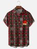 Moisture-wicking Christmas Santa Claus Hat Plaid Chest Pocket Casual Shirt