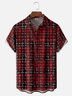 Moisture-wicking Christmas Plaid Hat Chest Pocket Casual Shirt