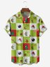 Moisture-wicking Christmas Tree Gingerbread Man Plaid Chest Pocket Casual Shirt