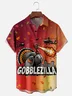 Moisture-Wicking Thanksgiving Turkey Airplane Battle Chest Pocket Hawaiian Shirt