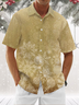 Moisture Wicking Christmas Snowflake Chest Pocket Hawaiian Shirt