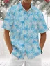 Moisture Wicking Christmas Snowflake Chest Pocket Hawaiian Shirt
