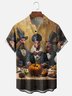 Moisture-wicking Thanksgiving Turkey "Feast" Chest Pocket Casual Shirt