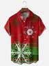 Moisture-wicking Christmas Snowflake Geometric Stripes Chest Pocket Casual Shirt