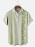 Moisture-wicking Floral stripes Chest Pocket Bowling Shirt