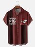 Moisture-Wicking American Football Arkansas Art Wild Boar Chest Pocket Bowling Shirt
