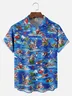 Big Size Moisture-wicking Christmas Santa Claus Surfing Chest Pocket Casual Shirt