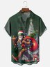 Moisture-Wicking Christmas BIG FOOT Christmas Tree Chest Pocket Casual Shirt