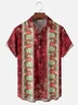 Moisture Wicking Christmas Floral Striped Floral Chest Pocket Hawaiian Shirt