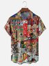 Moisture-Wicking Christmas-Themed Chest Pocket Hawaiian Shirt