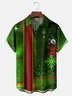 Moisture-wicking Christmas Snowflake Geometry Chest Pocket Bowling Shirt