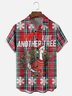 Moisture Wicking Christmas Canada Goose Christmas Tree Checkered Chest Pocket Hawaiian Shirt