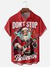 Tall Size Moisture-wicking Christmas Santa Claus Rock Music Chest Pocket Casual Shirt
