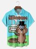 Big size Moisture-wicking Groundhog Day Chest Pocket Casual Shirt