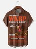 Big Size Moisture Wicking Thanksgiving Fun Turkey Chest Pocket Hawaiian Shirt