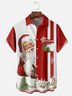 Tall Size Moisture-wicking Christmas Santa Claus Chest Pocket Casual Shirt