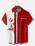 Big Size Moisture-wicking Christmas Santa Claus Chest Pocket Casual Shirt