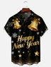 Moisture-wicking Christmas Happy New Year Chest Pocket Holiday Shirt