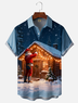 Moisture-wicking Christmas Santa Claus Chest Pocket Casual Shirt