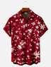 Moisture-wicking Christmas Snowflakes Chest Pocket Holiday Shirt