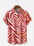 Moisture-wicking Christmas Candy Cane Chest Pocket Casual Shirt