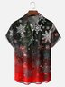 Moisture Wicking Christmas Gradient Snowflake Hawaiian Shirt with Chest Pocket