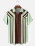 Moisture-wicking Classic Retro Color-Block Chest Pocket Bowling Shirt