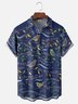 Moisture-wicking Bird and Plant Print Fun Chest Pocket Casual Shirt