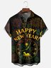 Moisture Wicking Happy New Year Hawaiian Shirt with Chest Pocket