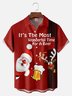 Big Size Moisture-wicking Christmas Santa Claus Reindeer Beer Chest Pocket Bowling Shirt