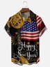 Moisture Wicking Happy New Year Hawaiian Shirt with Chest Pocket