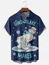 Moisture Wicking Merry Christmas Ugly Snowman Chest Pocket Hawaiian Shirt