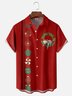 Moisture-wicking Christmas Koala Santa Hat Chest Pocket Bowling Shirt
