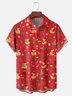 Moisture-wicking Christmas Yellow Duck Coconut Tree Chest Pocket Casual Shirt
