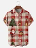 Moisture-wicking Christmas Santa Claus Chest Pocket Casual Shirt
