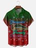 Moisture-wicking Christmas Tree Car Gradient Colors Chest Pocket Casual Shirt