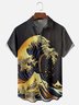 Moisture-wicking Japanese Ukiyo-e Wave Chest Pocket Casual Shirt