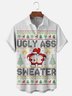 Moisture-wicking Christmas Santa Claus Ass Chest Pocket Casual Shirt