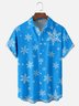 Moisture-wicking Christmas Snowflake Chest Pocket Casual Shirt