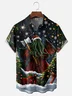 Moisture-wicking Christmas Santa Claus Cthulhu Chest Pocket Casual Shirt