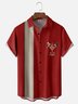 Moisture-wicking Christmas Santa Claus Cocktail Chest Pocket Bowling Shirt